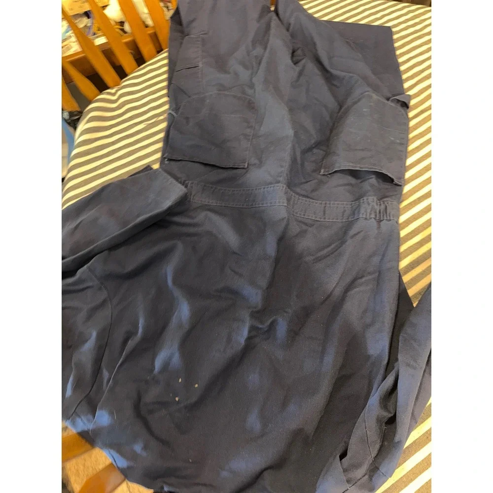 Vintage Sears Coveralls Navy Blue Workwear Jumpsuit Made in USA 42R Mens
